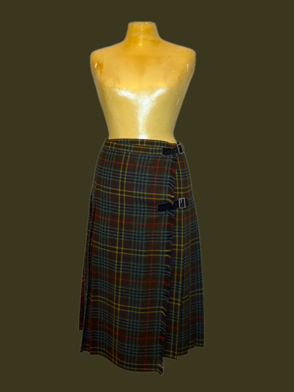🚦Vintage Pleated Plaid Midi Skirt🚦